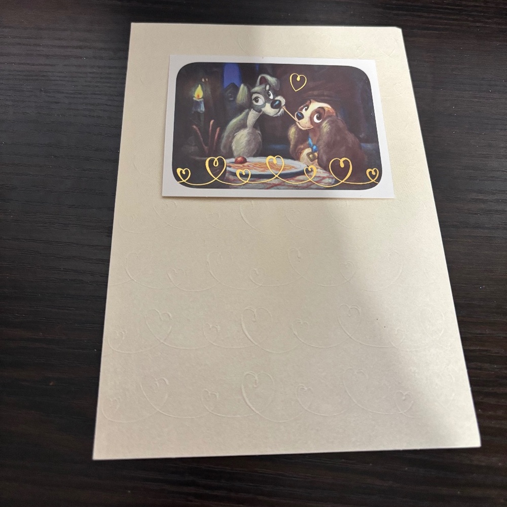 LADY AND THE TRAMP BLANK DISNEY GREETING CARD